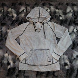 Lightly Distressed Gray Roxy Pullover Hoodie
